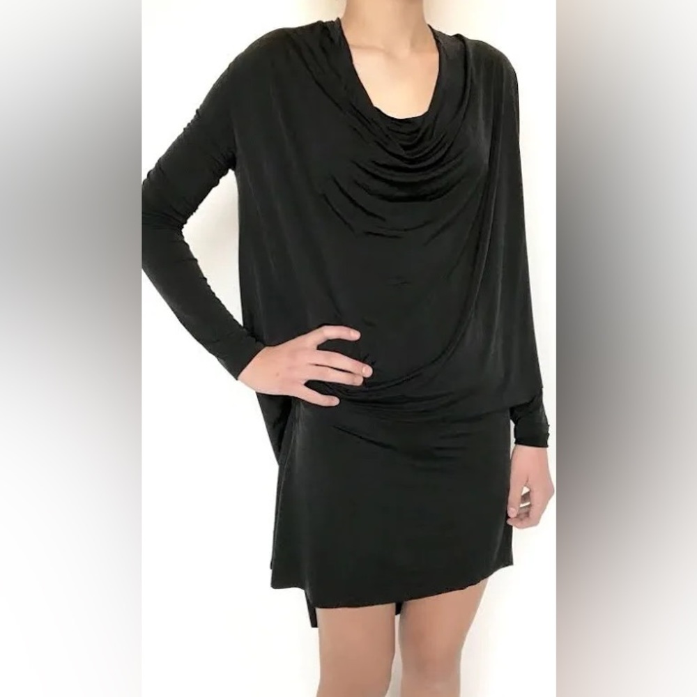 All-Saints Amei l/s dress in black - size Med